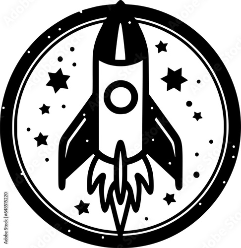 Rocket - Minimalist and Flat Logo - Vector illustration