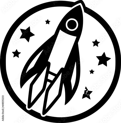 Rocket | Minimalist and Simple Silhouette - Vector illustration