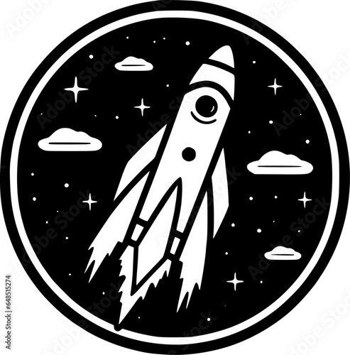 Rocket | Minimalist and Simple Silhouette - Vector illustration
