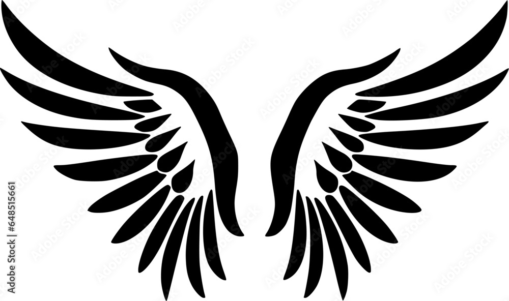 Obraz premium Angel Wings | Minimalist and Simple Silhouette - Vector illustration