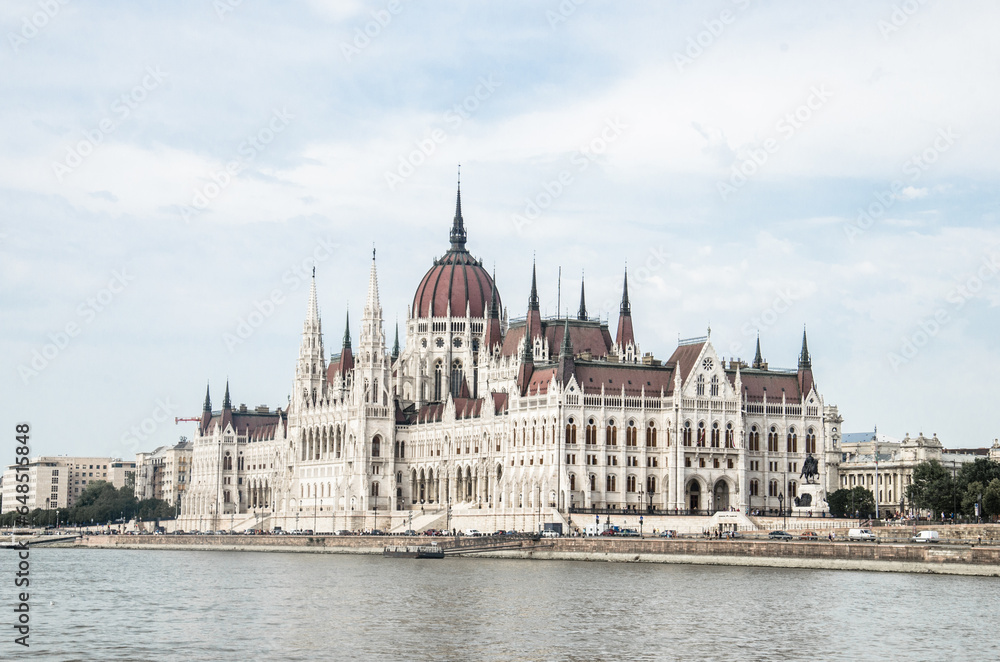 Hungarian Parliament. View from Danube river.