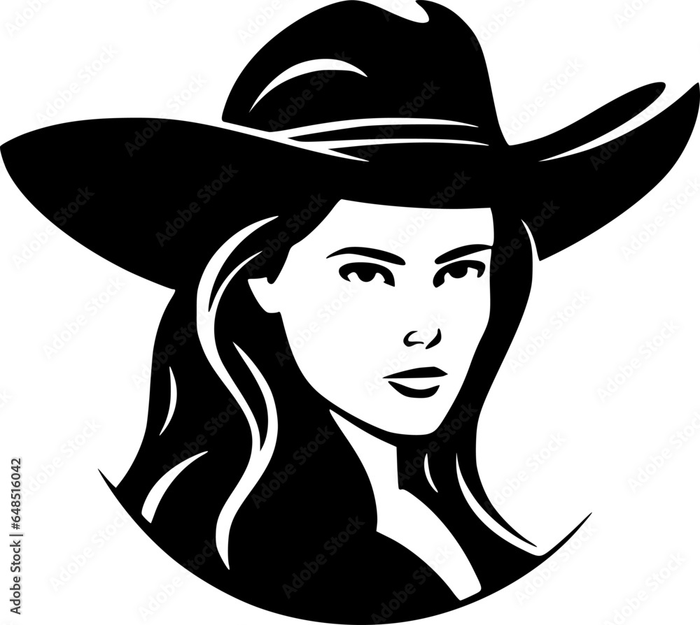 Cowgirl - Minimalist and Flat Logo - Vector illustration Cowgirl - Minimalist and Flat Logo - Vector illustration