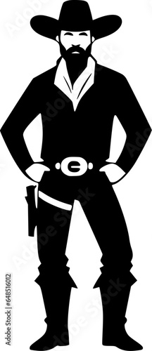 Cowboy | Minimalist and Simple Silhouette - Vector illustration