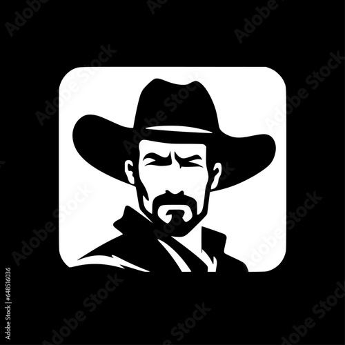 Cowboy | Black and White Vector illustration