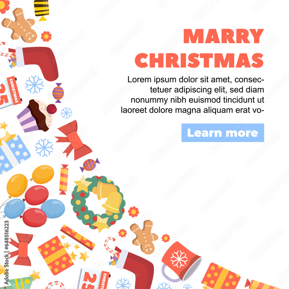 christmas background. party new year decorations, gingerbread man cookie, candie gift prize boxes, snowman, girland, marry christmas tree collection. vector cartoon decorations corner background. christmas background. party new year decorations, gingerbread man cookie, candie gift prize boxes, snowman, girland, marry christmas tree collection. vector cartoon decorations corner background.