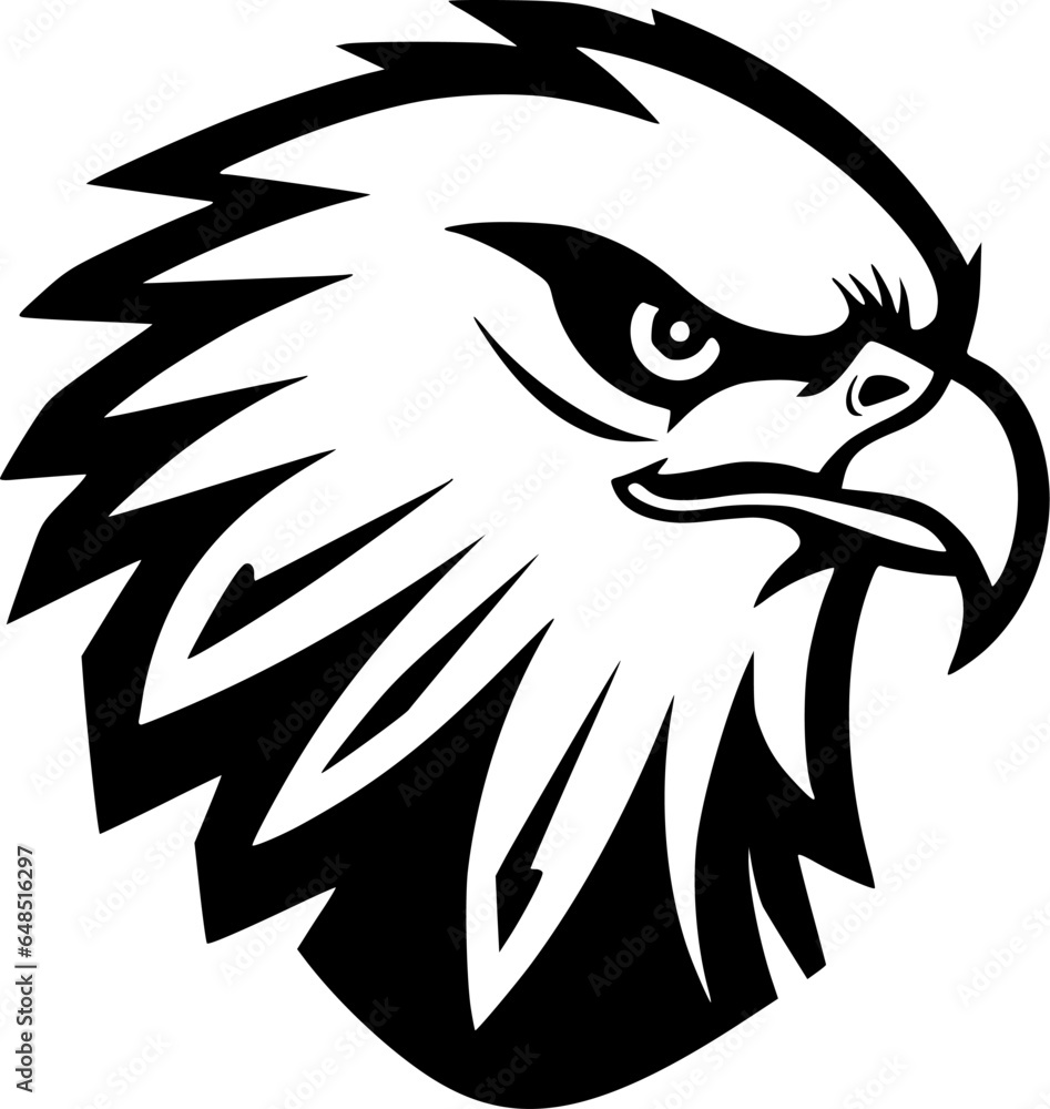 Fototapeta premium Eagle - Black and White Isolated Icon - Vector illustration