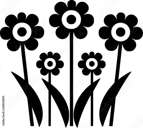 Wallpaper Mural Flowers | Black and White Vector illustration Torontodigital.ca