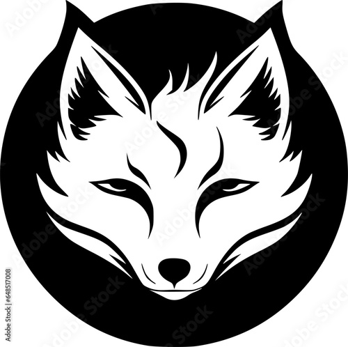 Fox - Black and White Isolated Icon - Vector illustration