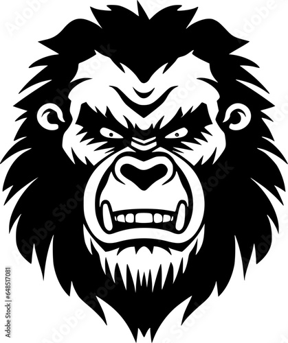 Gorilla - Black and White Isolated Icon - Vector illustration photo