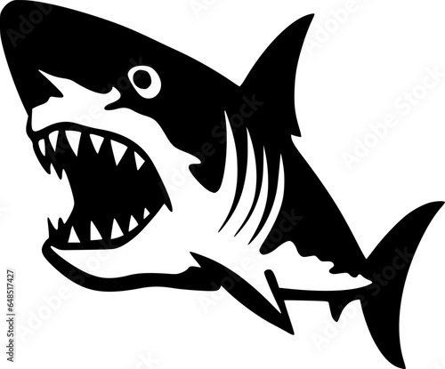Shark   Black and White Vector illustration
