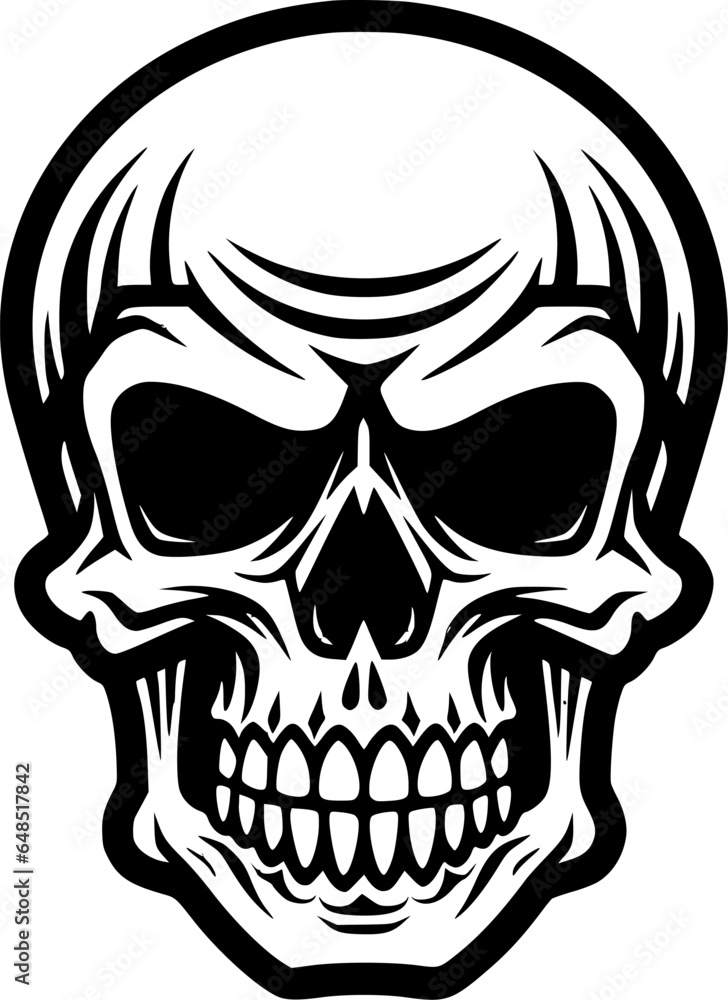 Fototapeta premium Skull | Black and White Vector illustration