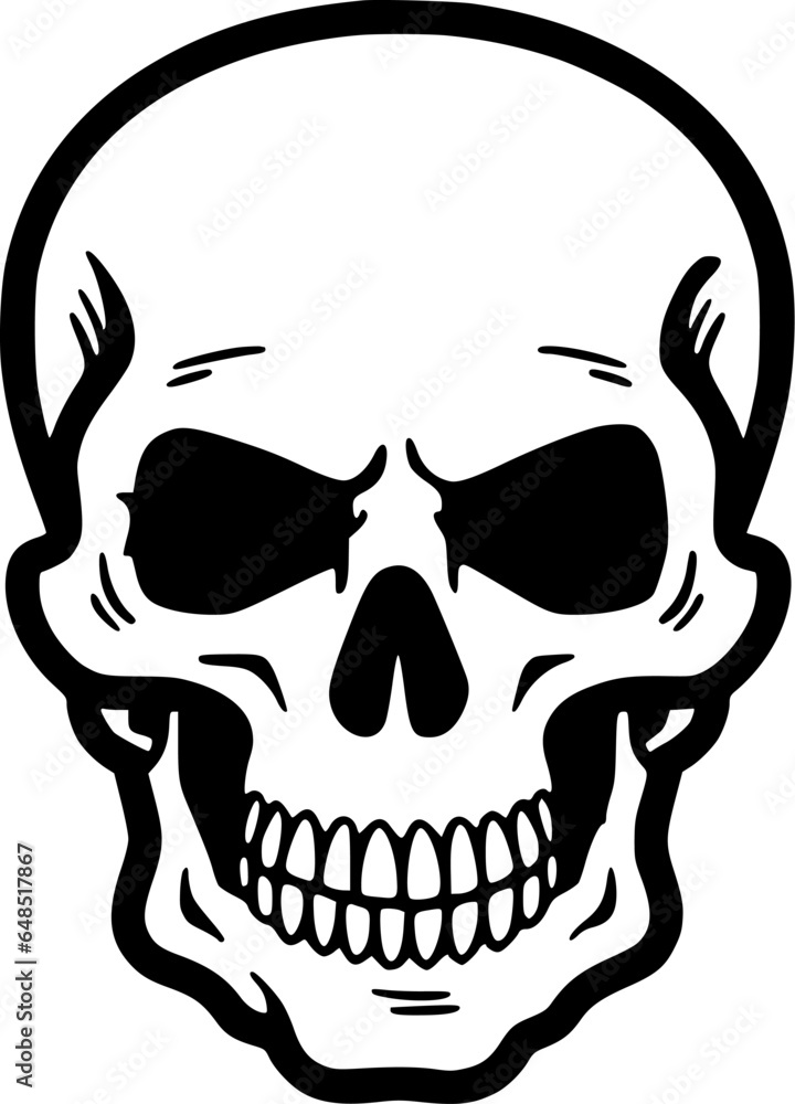 Obraz premium Skull | Black and White Vector illustration