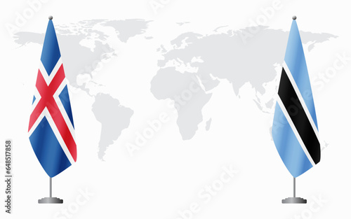 Iceland and Botswana flags for official meeting
