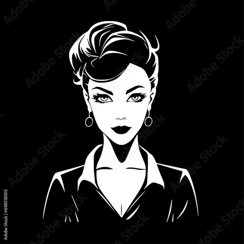 Teacher | Black and White Vector illustration
