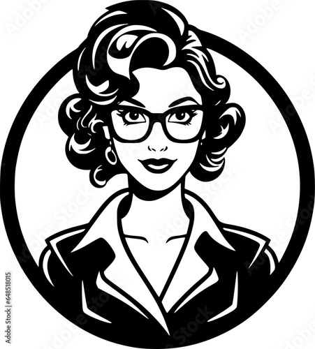 Teacher | Black and White Vector illustration