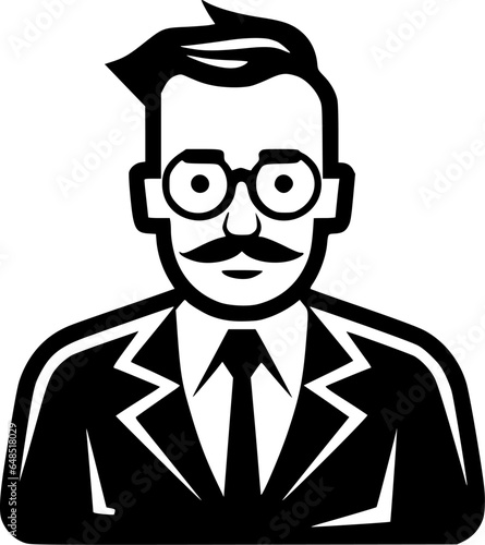Teacher | Black and White Vector illustration