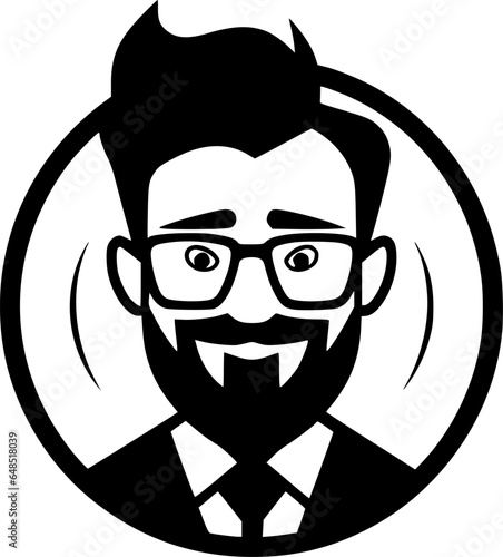 Teacher - Black and White Isolated Icon - Vector illustration
