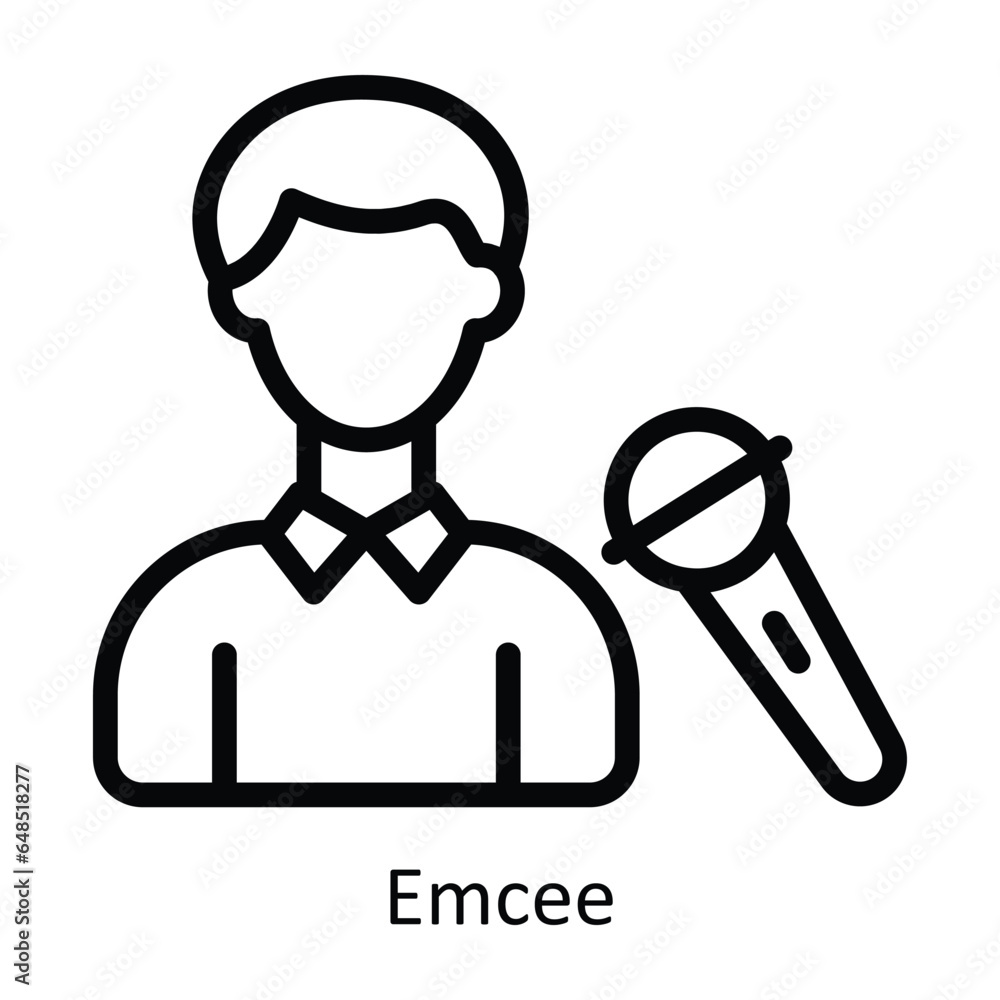 Emcee vector outline Icon Design illustration. Event Management Symbol on White background EPS 10 File Emcee vector outline Icon Design illustration. Event Management Symbol on White background EPS 10 File