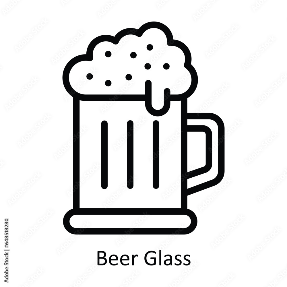 Beer Glass vector outline Icon Design illustration. Event Management Symbol on White background EPS 10 File Beer Glass vector outline Icon Design illustration. Event Management Symbol on White background EPS 10 File