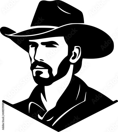 Western - Black and White Isolated Icon - Vector illustration