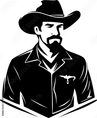 Western - Minimalist and Flat Logo - Vector illustration