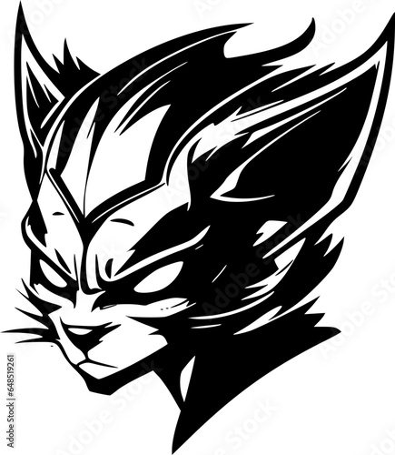 Wallpaper Mural Wildcat - Black and White Isolated Icon - Vector illustration Torontodigital.ca