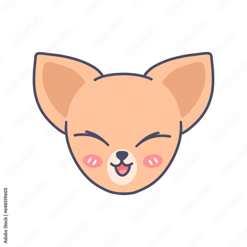 Vector illustration with cute fox. Animal face, print for a children's T-shirt.