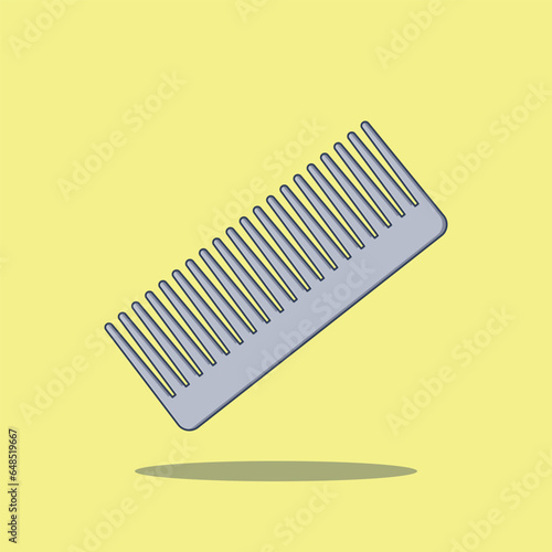 A Cartoon Vector Icon Illustration of a Hair Comb, Signifying Barber's Tools Object Icon Concept. Isolated Flat Design