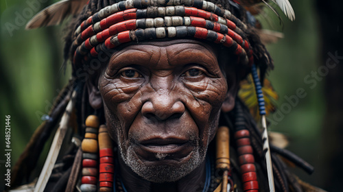 Native Uganda warier portrait made with AI Generated photo