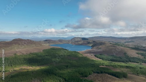 Aerial 4K drone fottage of Lough na lughraman county donegal in Ireland, summer photo
