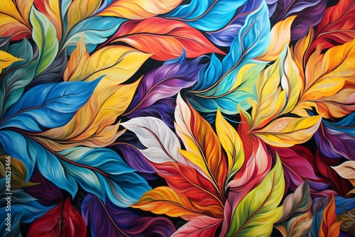 Colorful foliage abstraction. Generative AI © Sirius
