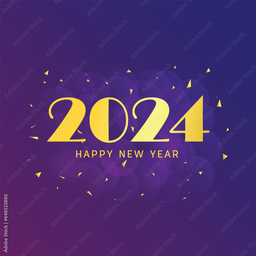 HAPPY NEW YEAR 2024 - Festive silvester New Year's Eve Party background greeting card HAPPY NEW YEAR 2024 - Festive silvester New Year's Eve Party background greeting card
