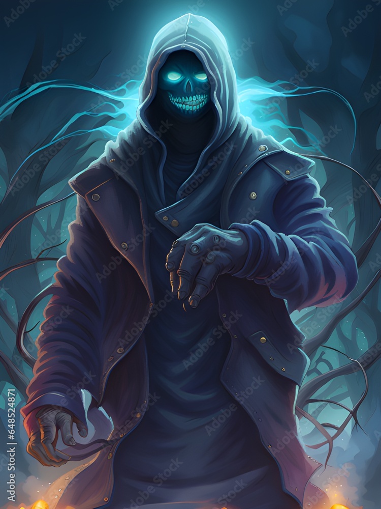 a dark and mysterious scene with a glowing neon figure of a monster with a dark and colorful background. a dark and mysterious scene with a glowing neon figure of a monster with a dark and colorful background.