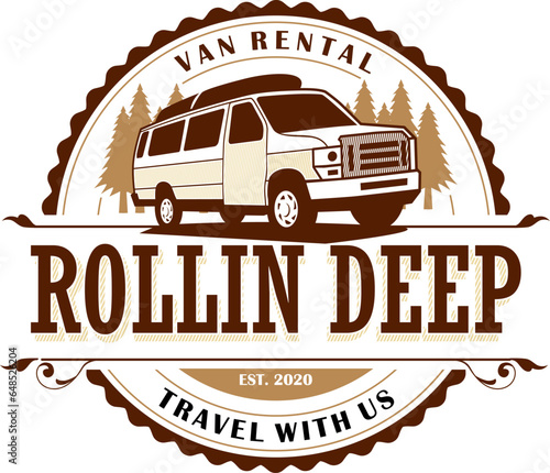 van adventure illustration logo design