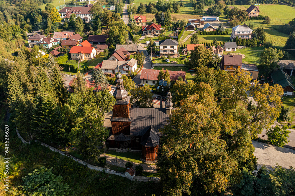 Fototapeta premium Kościół św. Jana Ewangelisty w Pisarzowej, Małopolska, Poland, EU
