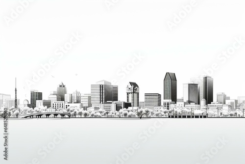 Profile view of Adelaide s skyline depicted in a single continuous line. Generative AI