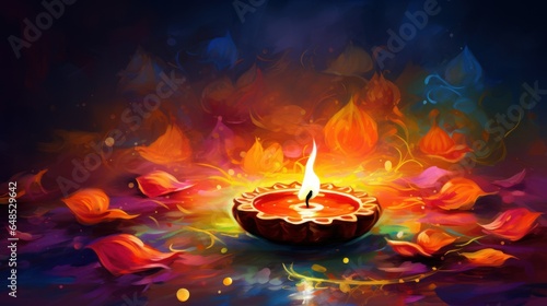 Diya on diwali festival casting a warm and inviting glow