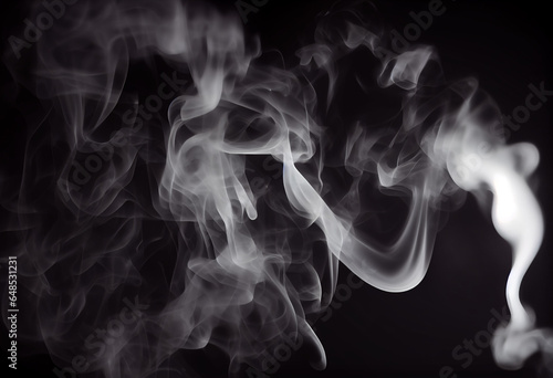 A close up of a white smoke on a black background with a black background and a black background.