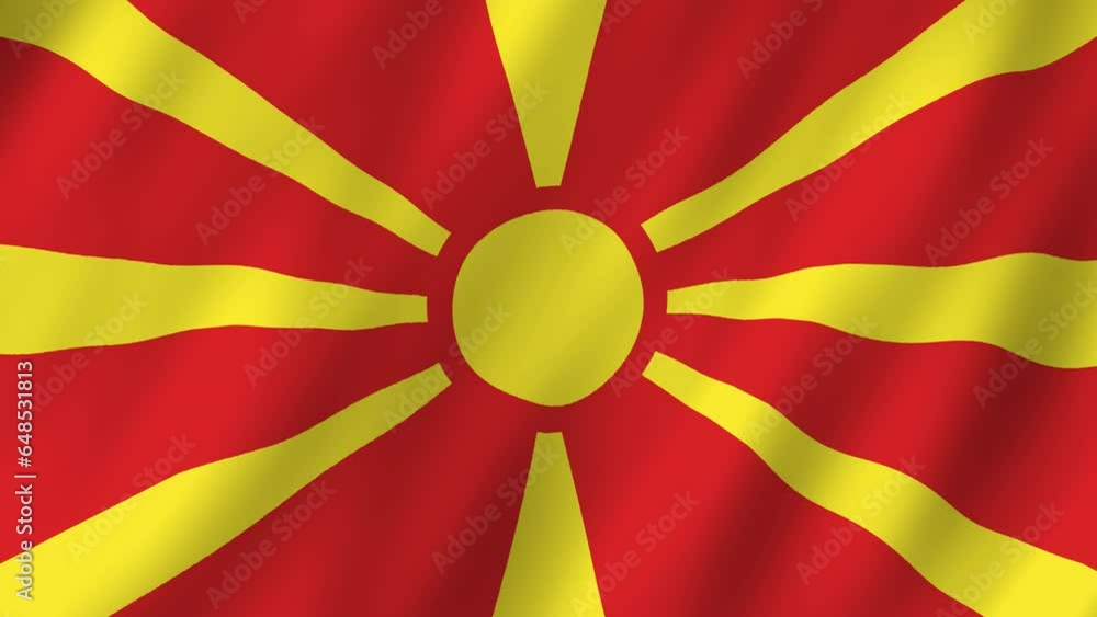 Flag of the Macedonia waving animation. looping National Macedonia flag animation background 4k Flag of the Macedonia waving animation. looping National Macedonia flag animation background 4k