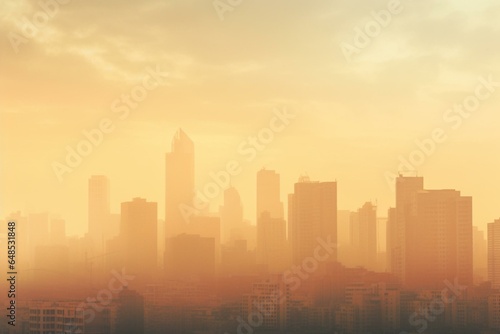 a hazy metropolis skyline. Generative AI