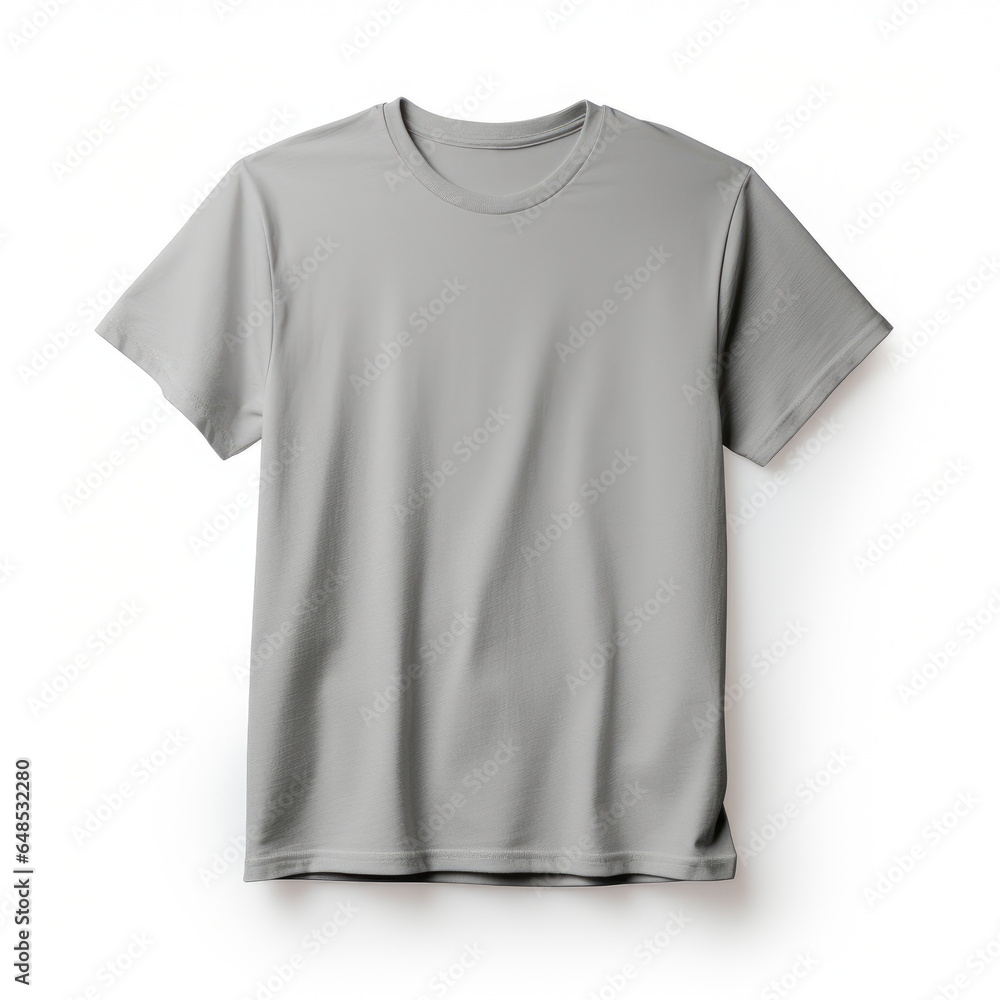 T-shirts flat lay mock up template, white background. grey. T-shirts flat lay mock up template, white background. grey.
