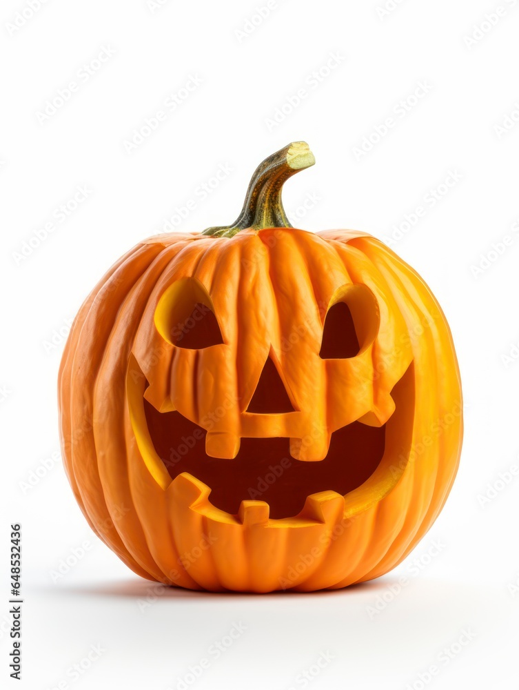 Halloween pumpkin glowing from inside, isolated from background Halloween pumpkin glowing from inside, isolated from background