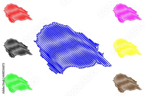 Lake Song-Kol (Kyrgyzstan, Kyrgyz Republic) map vector illustration, scribble sketch Song-Köl, Song Kol or Son-Kul map
