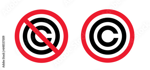 Copyright or C letter. Right of first publication. No or stop Copy right symbol. world copyright day. concept of legal education or training. Register trademark copyright icon.