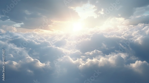 Photo of summer sky with clouds and sun rays © BS.Production