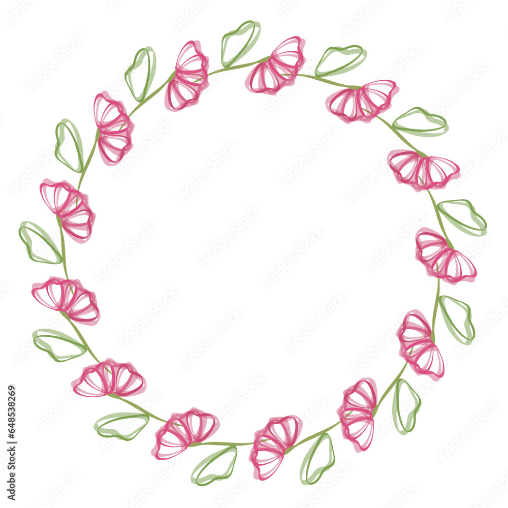 poppy flower art drawn frame design