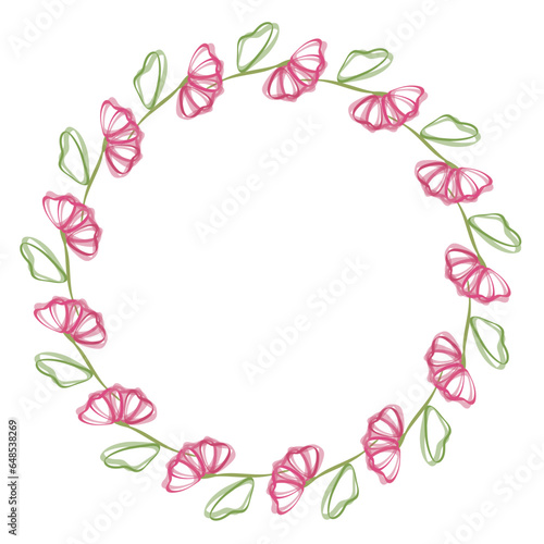 poppy flower art drawn frame design