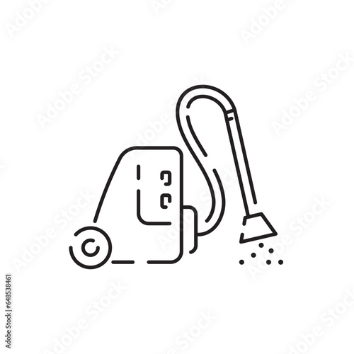 Industrial cleaning. Vacuum cleaner icon. Outline vacuum cleaner vector icon for web design isolated on white background