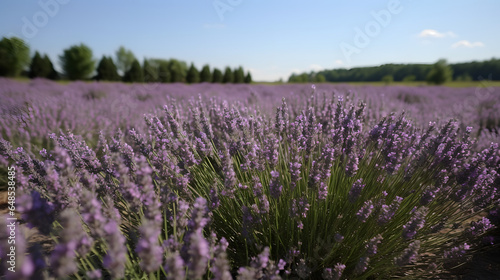 field of purple lavender plants in full bloom two generative AI