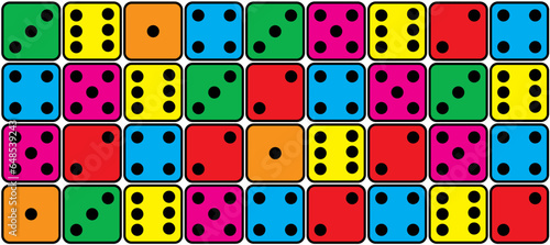 Cartoon dice and eyes. Dice game with six faces for play. Cube or cubes games. Board game pieces. Casino dices  online for lucky. Gamble games. Rolling dice   numbers one to six. Dices dots or dot.